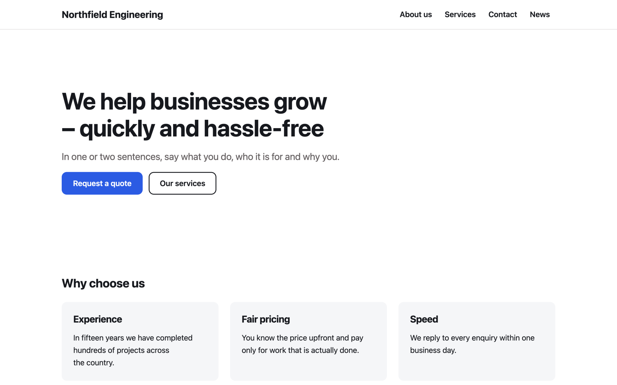 The Business starter site